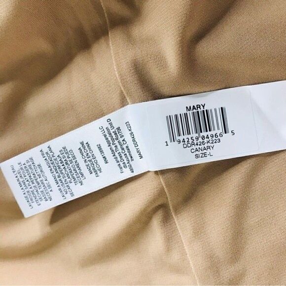 New! Dress The Population Mary Canary Yellow Plunging V-Neck Mid Length Dress - Picture 16 of 16